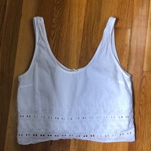 White detailed crop top